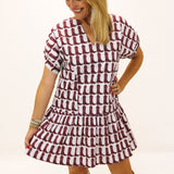 Lucy Dress, Maroon Boots