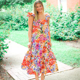 Sundown & Sangria Ruffle Maxi Dress, Fall Fiesta