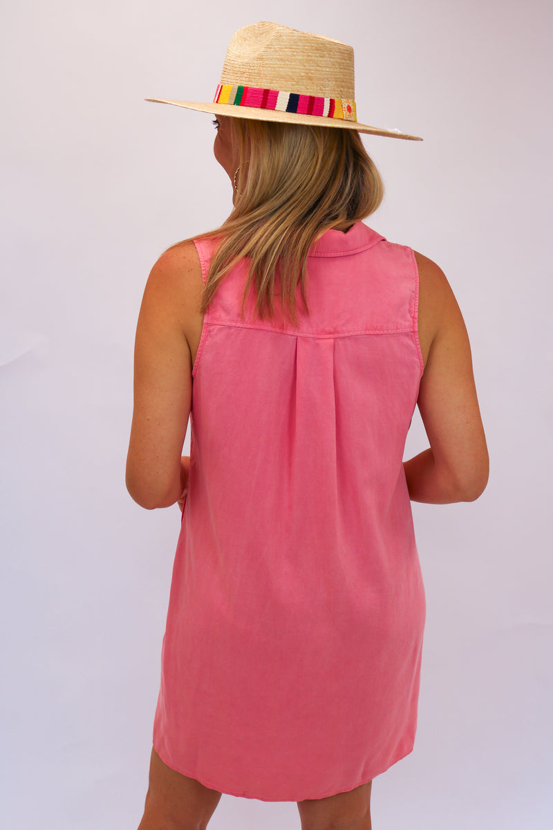 Sleeveless A-Line Dress, Blossom Pink