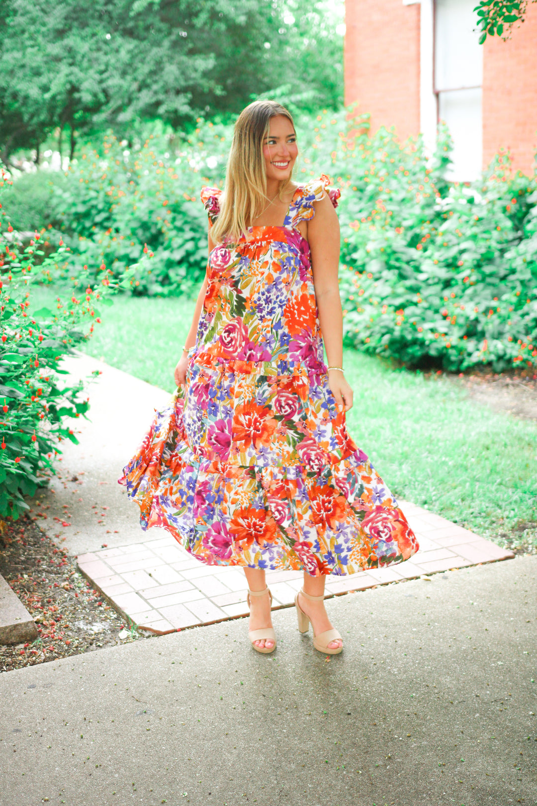 Sundown & Sangria Ruffle Maxi Dress, Fall Fiesta