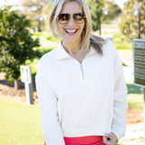 Downtown Half Zip Sweatshirt, Cloud