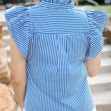 Ink & Paper Blouse, Navy/White