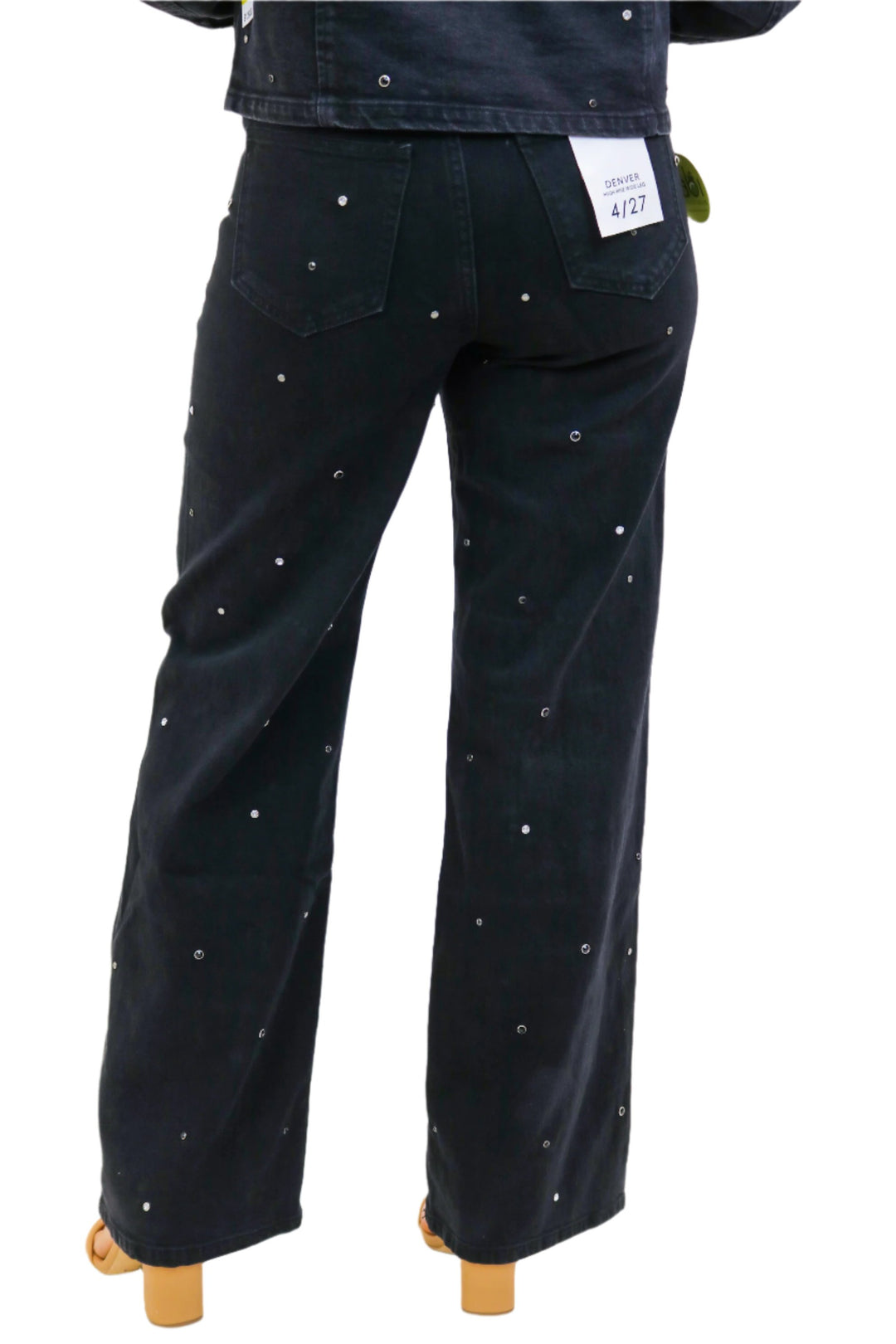 32" Denver High Rise Wide Leg Grommet Jean