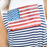 Knit American Flag Stripe Tank, Multi