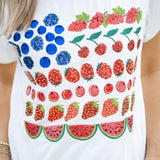 Fruit USA Flag Tee, White