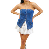 Roselle Eyelet Mini Skirt, Ivory