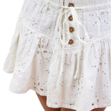 Roselle Eyelet Mini Skirt, Ivory