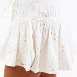 Roselle Eyelet Mini Skirt, Ivory