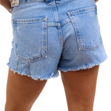 Now Or Never Denim Shorts, Moon Child Blue