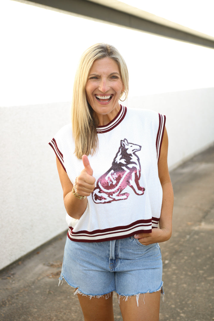 Texas A&M Full Sequin Mascot Tank