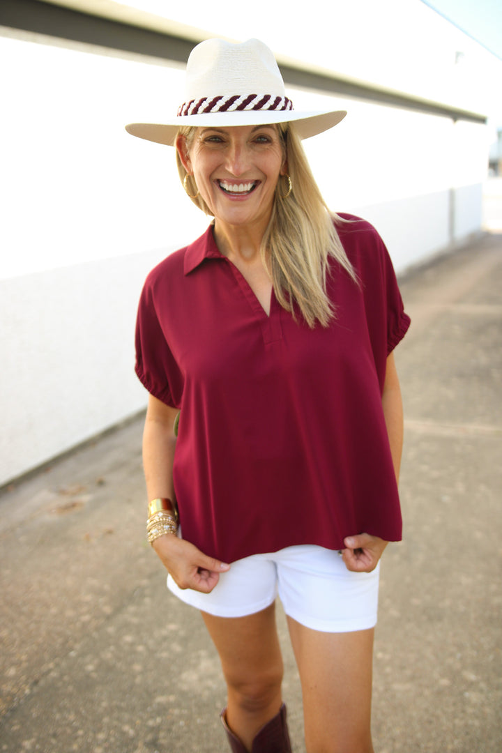 Tailgate Traditions Top, Maroon