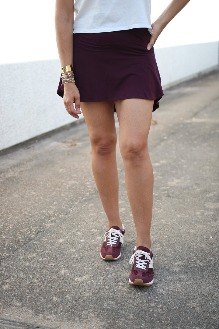 Get Your Move On Crossover Skort, Maroon