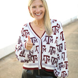 Texas A&M Knit Mascot Rhinestone Cardigan