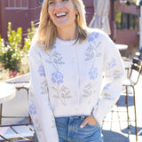 Early Blue Bloom Cardigan, Blue