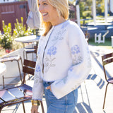 Early Blue Bloom Cardigan, Blue