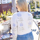 Early Blue Bloom Cardigan, Blue