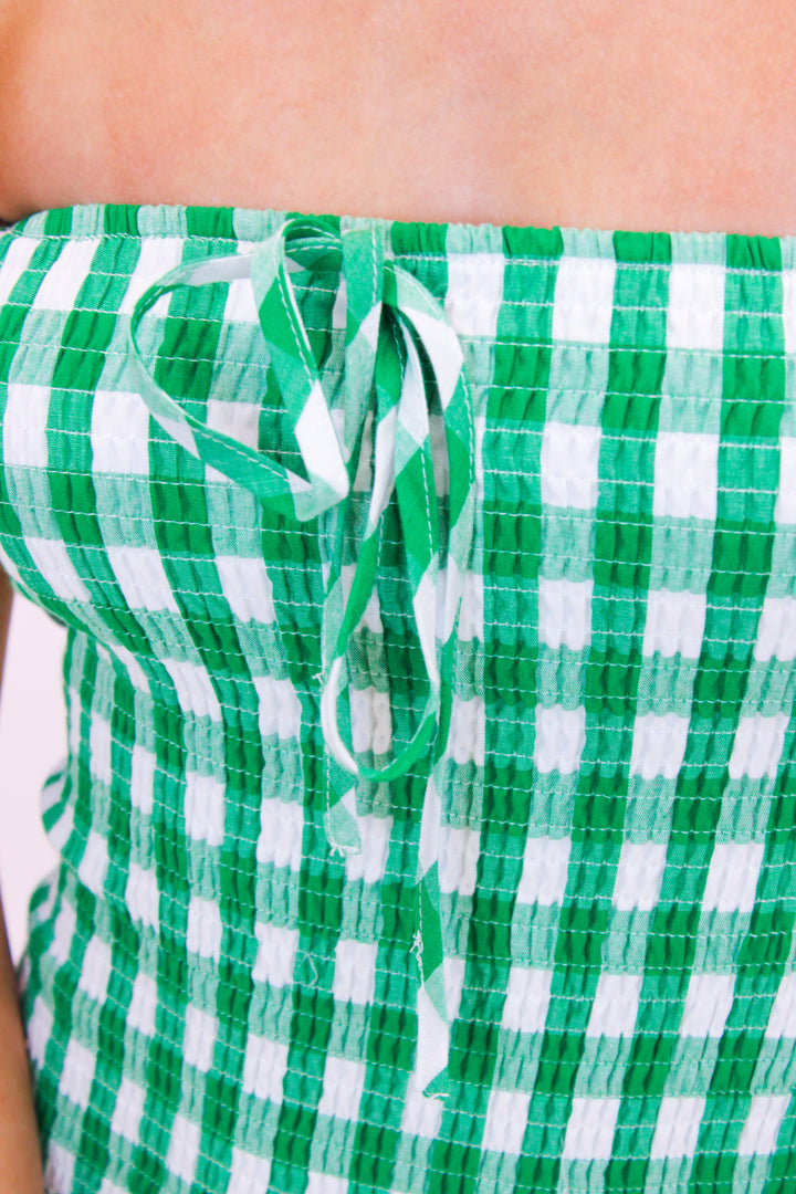Gingham Picnic Dress, Green
