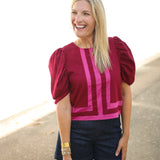 Rosy Intentions Top, Maroon