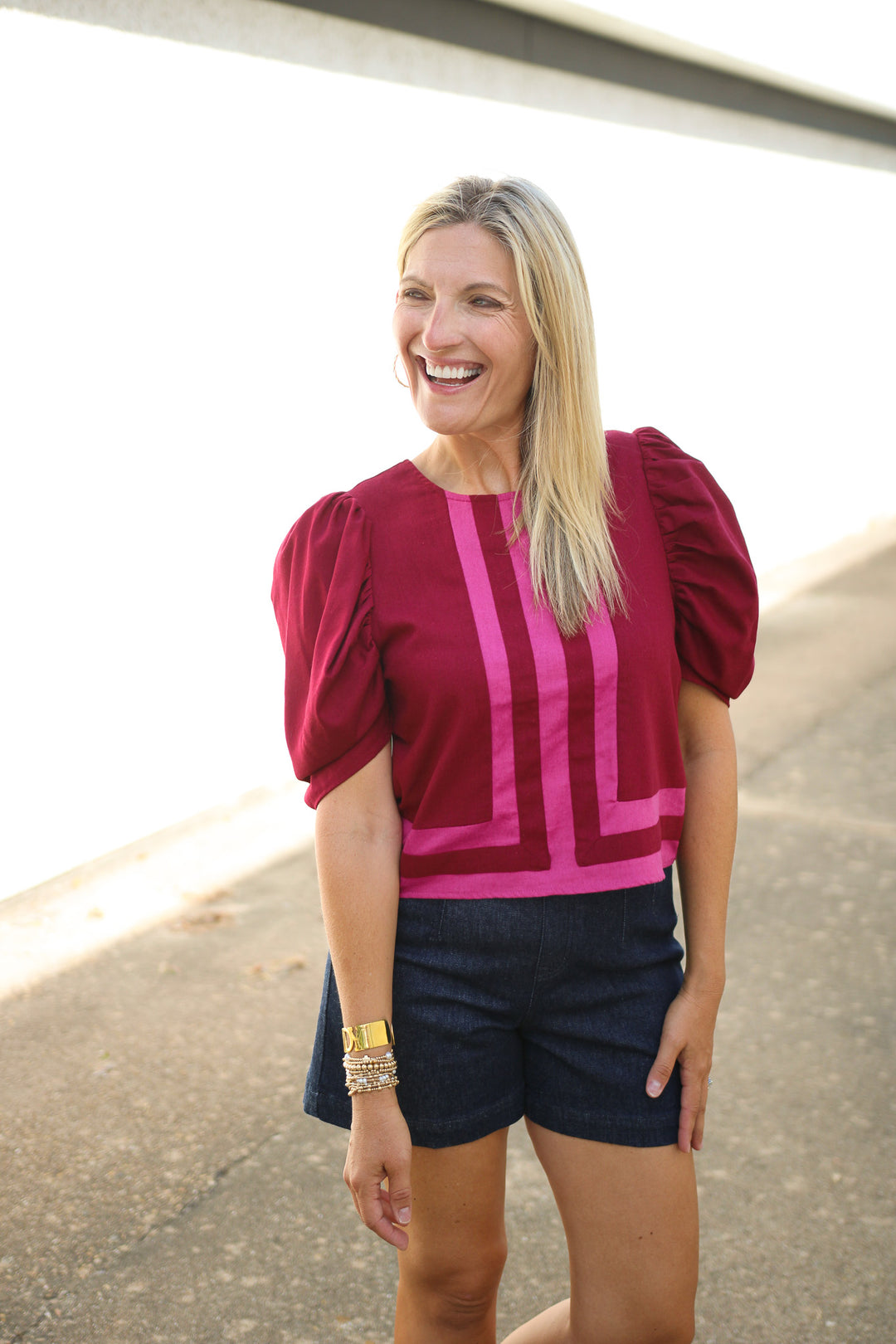 Rosy Intentions Top, Maroon