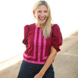 Rosy Intentions Top, Maroon
