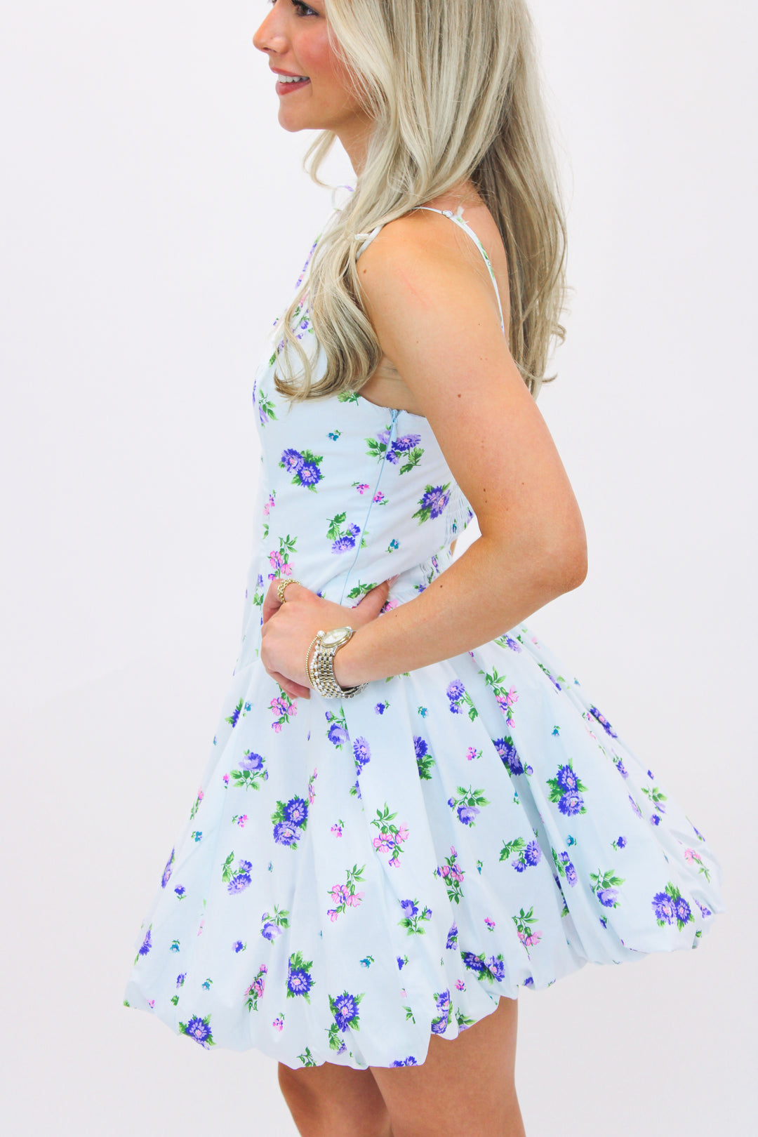 Spring Fling Mini Dress, Light Blue