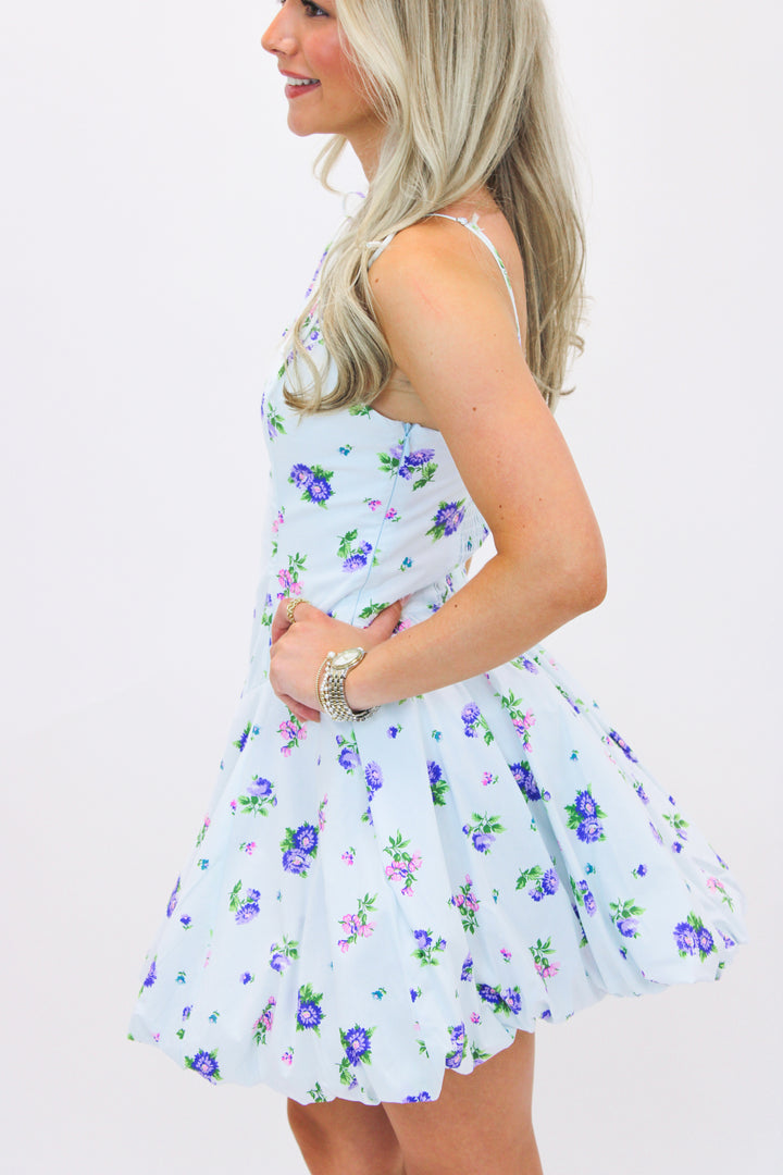 Spring Fling Mini Dress, Light Blue