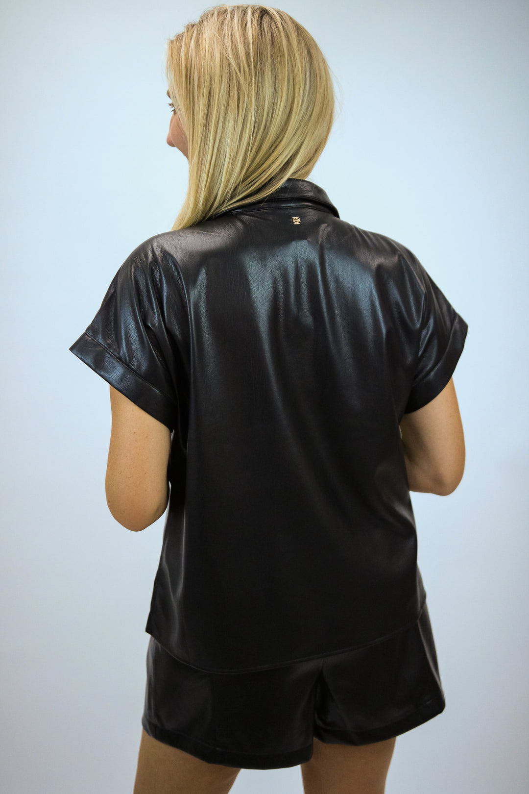 Poppy Pullover, Black Vegan Leather