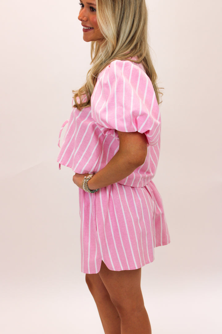 Cotton Candy Stripes Set, Candy Pink