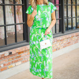 Ellen Top, Feathered Floral Grass