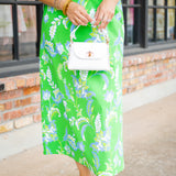Jeanette Skirt, Feathered Floral Grass