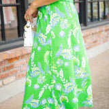 Jeanette Skirt, Feathered Floral Grass