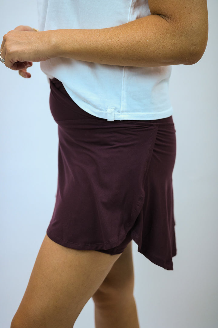 Get Your Move On Crossover Skort, Maroon