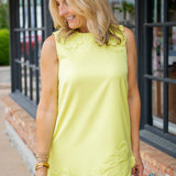 Paper Petals Mini Dress, Chartreuse