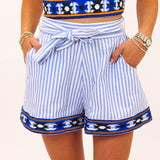 Antigua Shorts, Blue/White