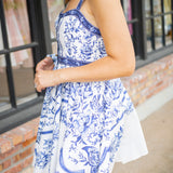 Porcelain Garden Buttoned Mini Dress, Off White