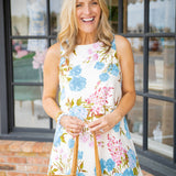 Full Bloom Mini Dress, Natural/Multi