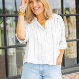 Seaside Cotton Strip, Ivory Combo