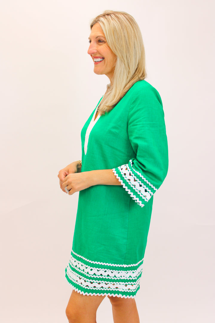 Emerald Trace Dress, Green