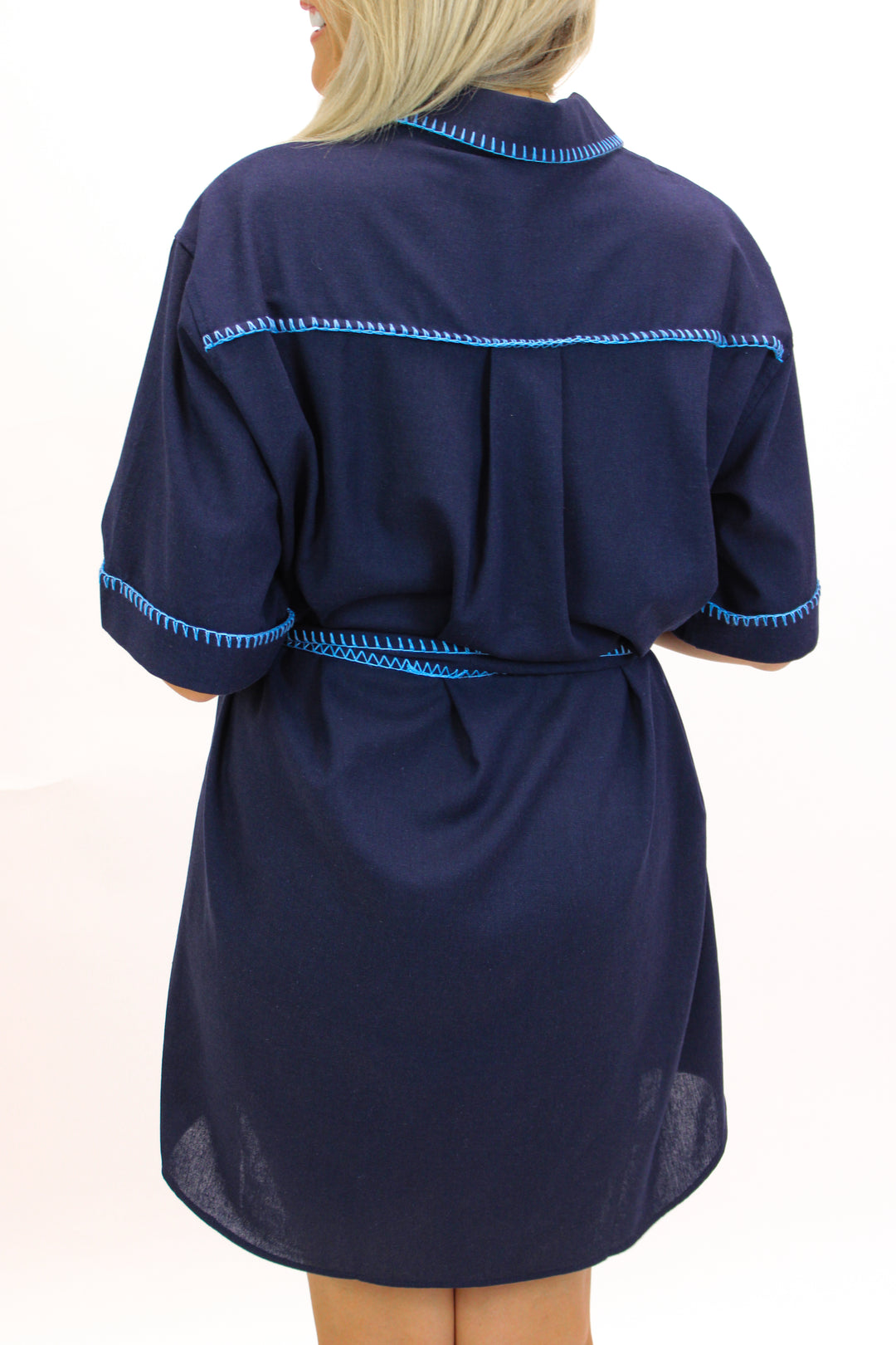 Happy To Be Here Dress, Navy/Powder Blue