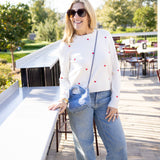 Love Notes Sweater, White/Red