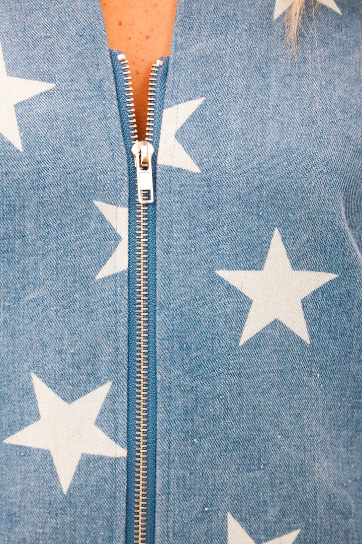 Seeing Stars Romper, Denim