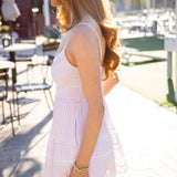 Krista Lace-Trimmed Cotton Mini Dress, Orchid Ice