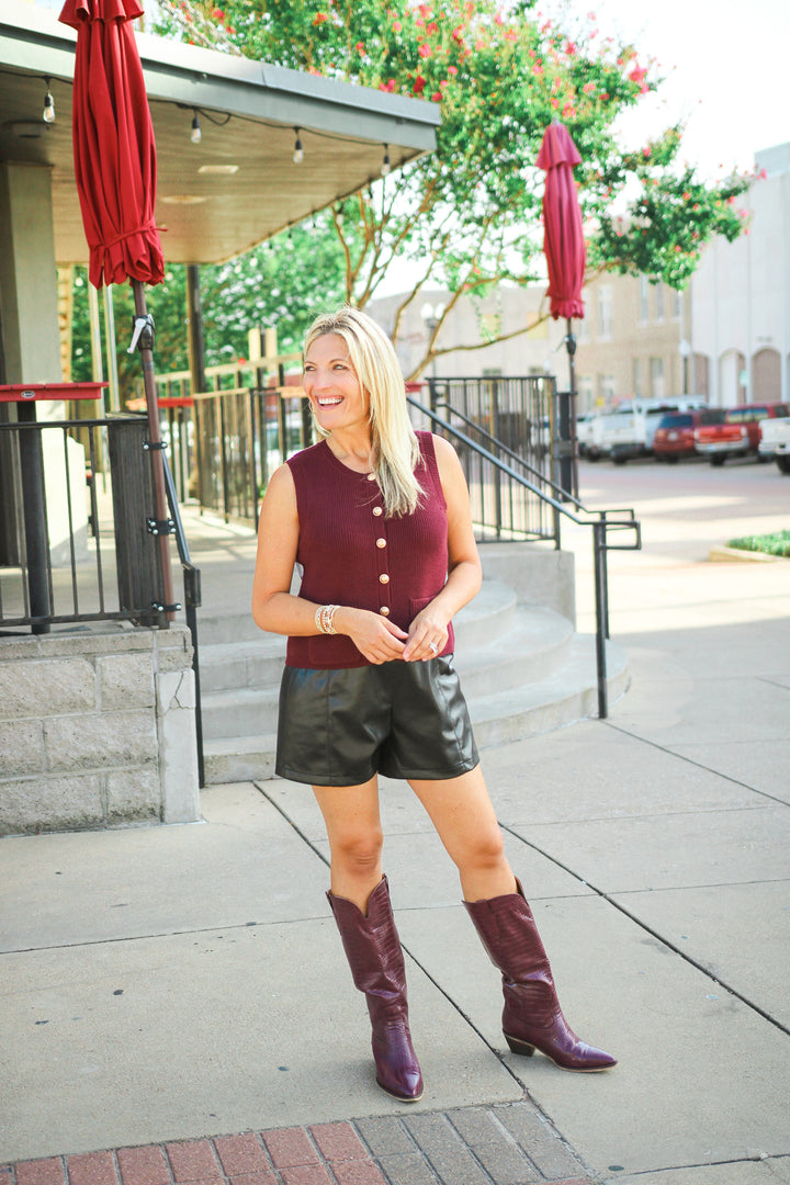 Aliya Sweater Vest, Wine
