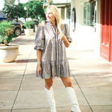 Sadie Dress, Black Tonal Monogram