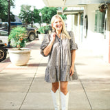 Sadie Dress, Black Tonal Monogram
