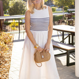 Harbor Stripe Tank Dress, White/Navy