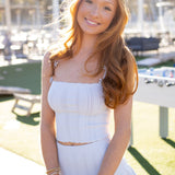 Garrett Rib Pointelle Top, Icicle Blue