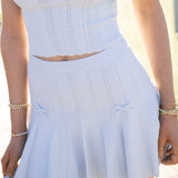 Meryl Rib Pointelle Mini Skirt, Icicle Blue