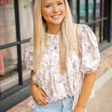 Desert Blush Top, Pink Khaki