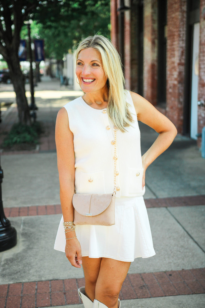 Aliya Sweater Vest, Cream